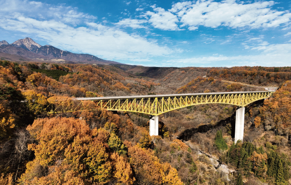 飯田鉄工が手掛けた清里高原道路 八ヶ岳高原大橋(山梨県北杜市高根町)の写真